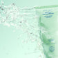 Get Fresh Calming Cleanser tube with water splashing across it against a mint green background