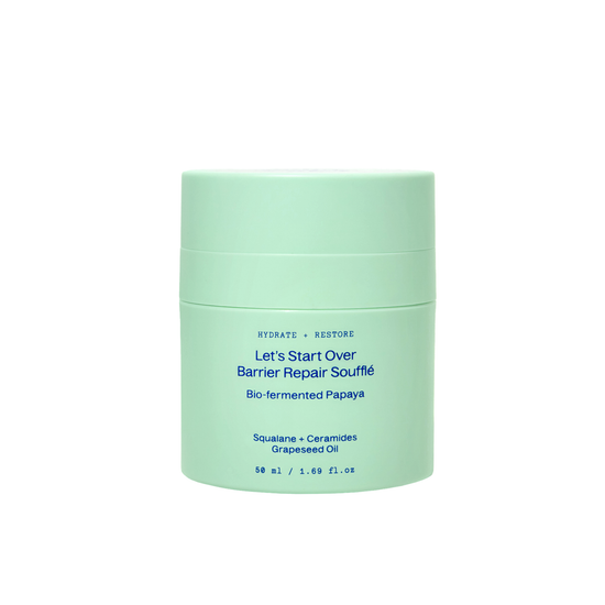 SKINPOSSIBLE Let's Start Over Barrier Repair Soufflé, 50ml cucumber coloured airless pump jar