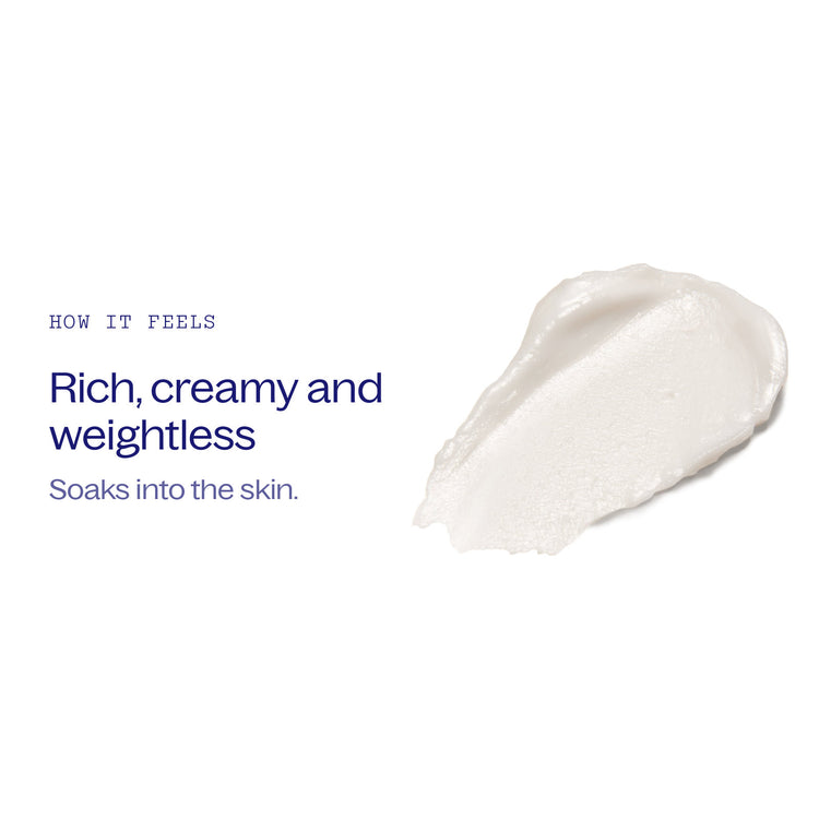 A swirl of Barrier Repair Soufflé on a white background. It is rich and creamy, never heavy, and soaks into the skin